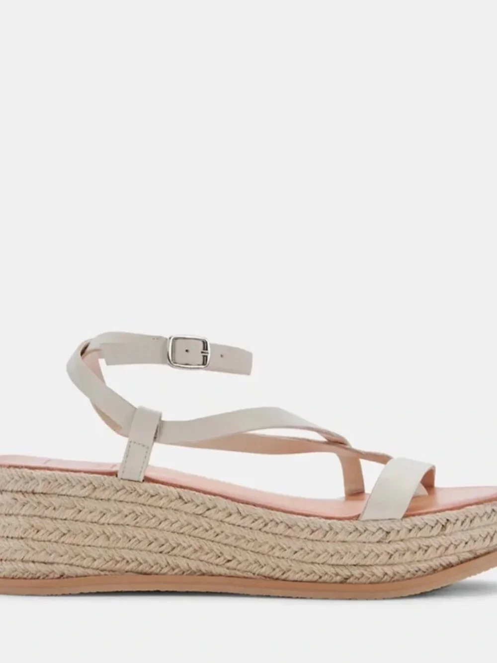 NWB Dolce Vita Ivory Stella Lorey Wedge Espadrille Sandals Ankle Strap 7.5